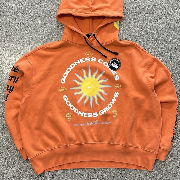 Nike Tops - Nike Hoodie Womens XL Orange Recreation Club Pullover Better Everyday CPFM Sun